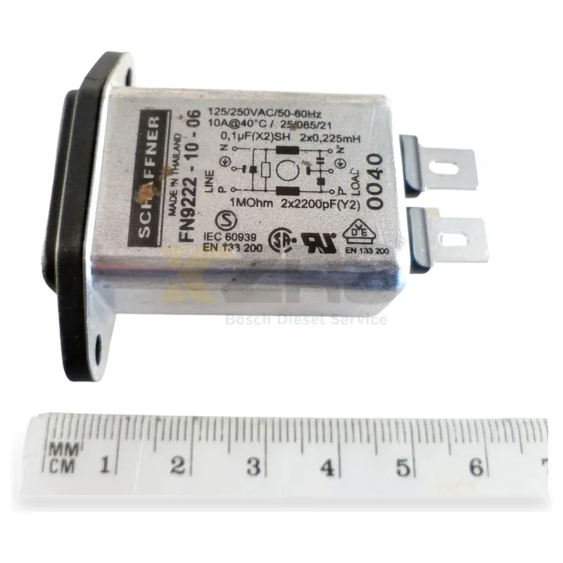 Schaffner FN9222R-10-06 10A 250VAC IEC Power Input Filter with Discharge Resistor - Image 2