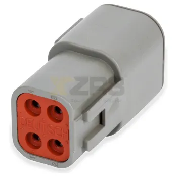 TE Connectivity DEUTSCH DT04-4P-CL03 Conector Rectangular de 4 pines con Brida E-Tipo de Sello Gris