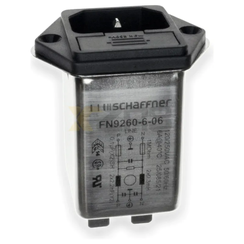 Schaffner FN9260-10-06 Power Input Module 10A 250VAC with IEC Socket and Fuse - Image 3