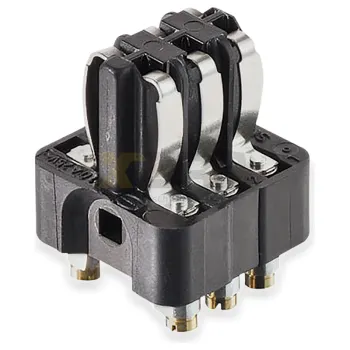 HARTING 09700062813 STAF 06 Pos. F Insert Screw Conector Rectangular de Carga Elevada 6 Pinos Fêmea Parafuso Soldadura 10A 25V