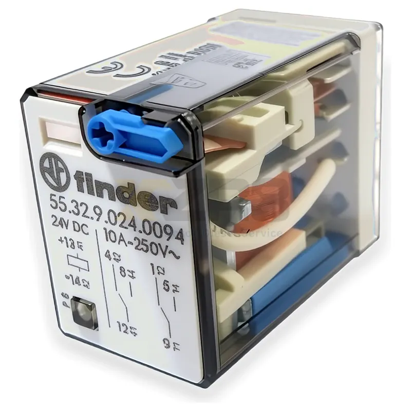 Finder 55.32.9.024.0094 Electromagnetic Relay DPDT 10A 24V DC Plug-in Relay - Image 3