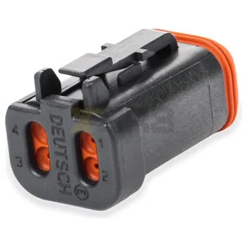 TE Connectivity Delevco DT06-4S-CE05 DT Series 4-пиновый разъем для женского соединения черного цвета с улучшенной герметичностью и крышкой, герметичный разъем для окружающей среды