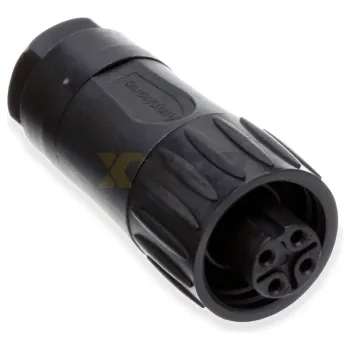 Conector circular industrial Amphenol C01620D00311012 Ecomate Series 3+PE com terminal de parafuso vertical para cabo IP67