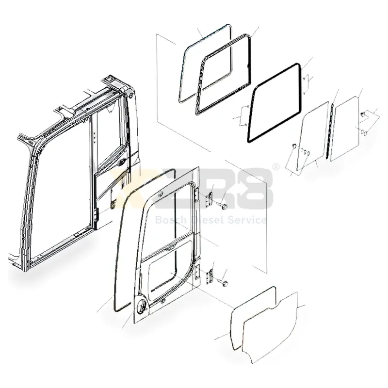 Komatsu 20Y-53-12850 Front Door Slider Glass - Image 1