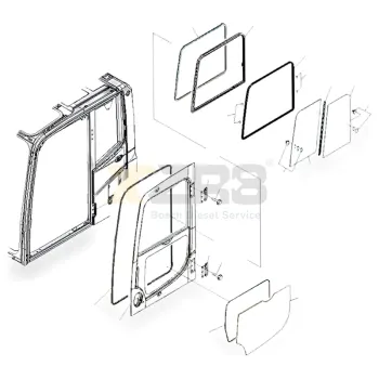 Komatsu 20Y-53-12850 Front Door Slider Glass