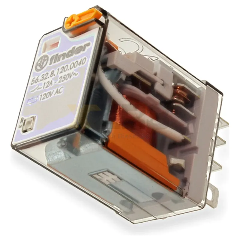 Finder 56.32.8.120.0040 Micro Power Relay, DPDT, 12A, 120VAC Coil, Insert Type - Image 3