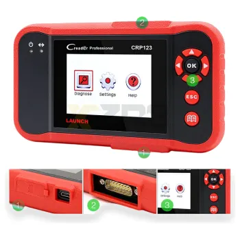 LAUNCH X431 CRP123 OBD2 Scanner - Car Diagnostic Tool for Engine/ABS/SRS/Transmission Code Reader