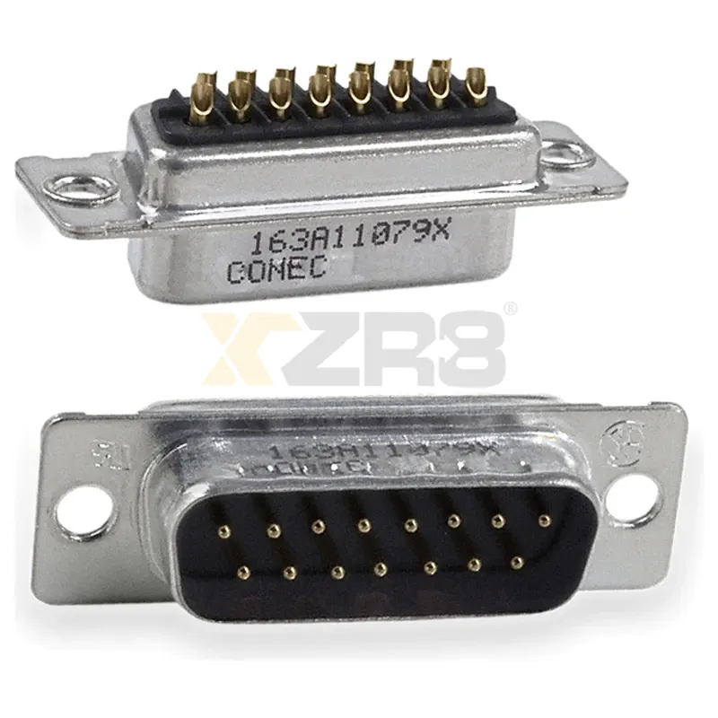 CONEC 163A11079X D-Sub Connector 15-Pin Male Header Cup Panel Mount - Image 1