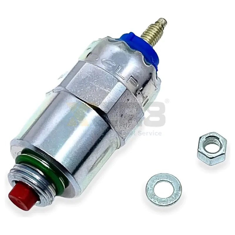 Válvula solenoide de corte de combustible 7185-900W 12V de Delphi para Perkins/John Deere/New Holland - Thumbnail 1