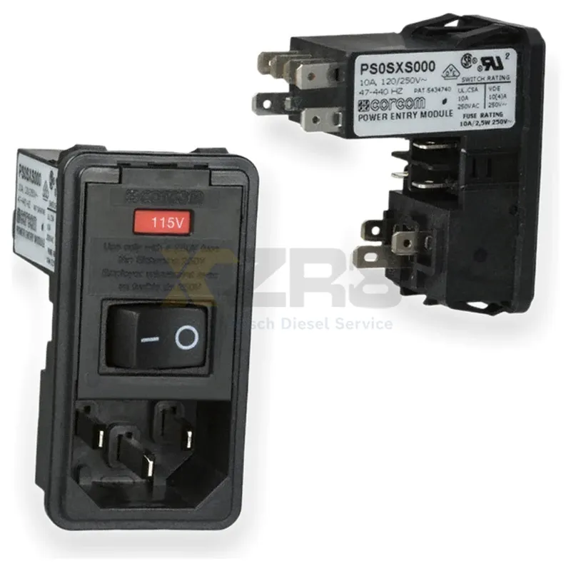 TE Connectivity Corcom PS0SXSS3A Power Input Module IEC 320-C14 3A With Fuse Holder Shielded Switch - Image 2