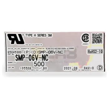 Carcasa de Conector JST SMP-06V-NC SM Series 6 Posiciones 2.5mm de Espaciado Conexión Línea a Línea en Color Blanco Natural