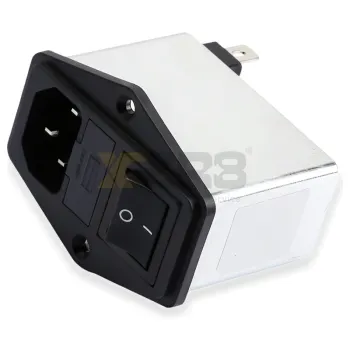 Módulo de entrada de alimentación de filtro compacto Schaffner FN284B-10-06 10A 250VAC IEC C14 con fusible con interruptor